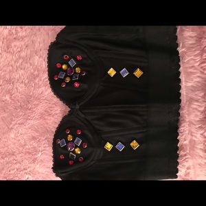 Bustier top. Jeweled. Black small